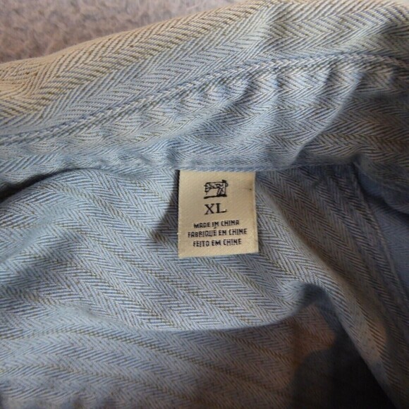 Scotch Center AMS Shirt Men's XL Blue Striped Button Down Long Sleeve Collared - Picture 9 of 10